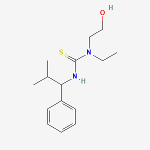 molecular formula C15H24N2OS B14438119 N-Ethyl-N-(2-hydroxyethyl)-N'-(2-methyl-1-phenylpropyl)thiourea CAS No. 74548-46-2