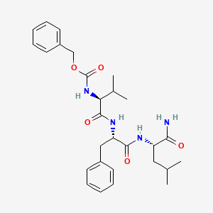 molecular formula C28H38N4O5 B14438199 L-Leucinamide, N-[(phenylmethoxy)carbonyl]-L-valyl-L-phenylalanyl- CAS No. 79259-44-2