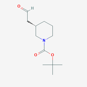 molecular formula C12H21NO3 B1443821 (S)-tert-Butyl 3-(2-oxoethyl)piperidine-1-carboxylate CAS No. 278789-57-4