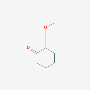molecular formula C10H18O2 B14438326 Cyclohexanone, 2-(1-methoxy-1-methylethyl)- CAS No. 74209-79-3