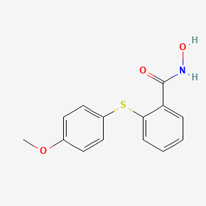 molecular formula C14H13NO3S B14438351 N-Hydroxy-2-[(4-methoxyphenyl)sulfanyl]benzamide CAS No. 77868-22-5