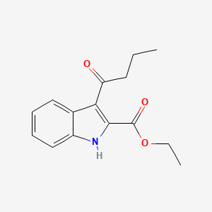 molecular formula C15H17NO3 B14438353 Ethyl 3-butanoyl-1H-indole-2-carboxylate CAS No. 77069-11-5