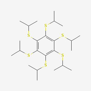 molecular formula C24H42S6 B14438392 Hexakis[(propan-2-yl)sulfanyl]benzene CAS No. 74542-72-6