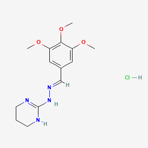 molecular formula C14H21ClN4O3 B14438445 Pyrimidine, 3,4,5,6-tetrahydro-2-(2,3,4-trimethoxybenzylidenehydrazino)-, hydrochloride CAS No. 74051-75-5