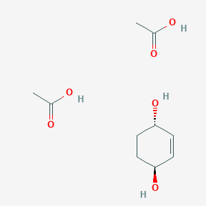 molecular formula C10H18O6 B14438484 Acetic acid--(1S,4S)-cyclohex-2-ene-1,4-diol (2/1) CAS No. 78776-44-0