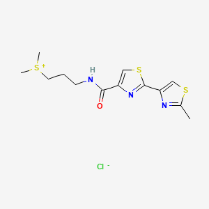 molecular formula C13H18ClN3OS3 B14438592 Dimethyl(3-(((2'-methyl(2,4'-bithiazol)-4-yl)carbonyl)amino)propyl)sulfonium chloride CAS No. 80337-65-1