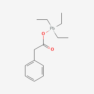 molecular formula C14H22O2Pb B14438678 Plumbane, (phenylacetoxy)triethyl- CAS No. 73928-21-9