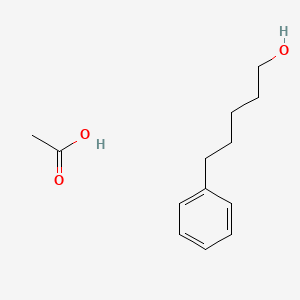 molecular formula C13H20O3 B14438681 Acetic acid;5-phenylpentan-1-ol CAS No. 75553-28-5