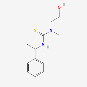 molecular formula C12H18N2OS B14438719 N-(2-Hydroxyethyl)-N-methyl-N'-(1-phenylethyl)thiourea CAS No. 74787-83-0