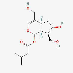 molecular formula C15H24O6 B14438757 Cyclopenta(c)pyran-4,7-dimethanol, 1,4a,5,6,7,7a-hexahydro-1,6-dihydroxy-, 1-isovalerate CAS No. 76319-15-8