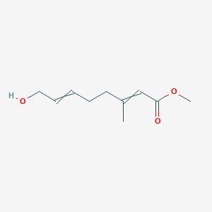 molecular formula C10H16O3 B14438807 Methyl 8-hydroxy-3-methylocta-2,6-dienoate CAS No. 75750-97-9
