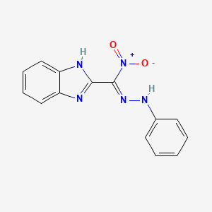 molecular formula C14H11N5O2 B14438838 N-[(Z)-[1H-benzimidazol-2-yl(nitro)methylidene]amino]aniline 