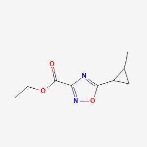 molecular formula C9H12N2O3 B1443884 Ethyl 5-(2-methylcyclopropyl)-1,2,4-oxadiazole-3-carboxylate CAS No. 1339818-44-8