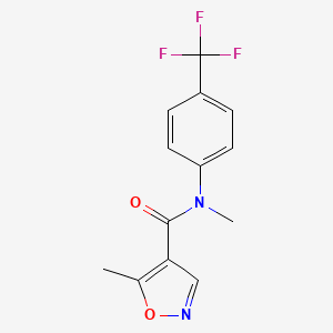 molecular formula C13H11F3N2O2 B14438875 N,5-Dimethyl-N-[4-(trifluoromethyl)phenyl]-1,2-oxazole-4-carboxamide CAS No. 75705-90-7