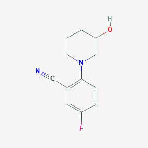 molecular formula C12H13FN2O B1443889 5-Fluoro-2-(3-hydroxypiperidin-1-yl)benzonitrile CAS No. 1260803-70-0