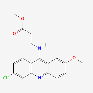molecular formula C18H17ClN2O3 B14438904 beta-Alanine, N-(6-chloro-2-methoxy-9-acridinyl)-, methyl ester CAS No. 77420-88-3