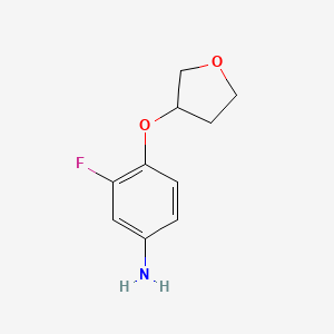 molecular formula C10H12FNO2 B1443895 3-Fluoro-4-(oxolan-3-yloxy)aniline CAS No. 1485188-94-0
