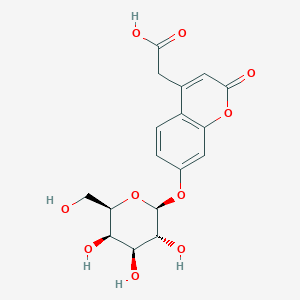 molecular formula C17H18O10 B144390 7-beta-Galactopyranosyloxycoumarin-4-acetic acid CAS No. 127615-74-1