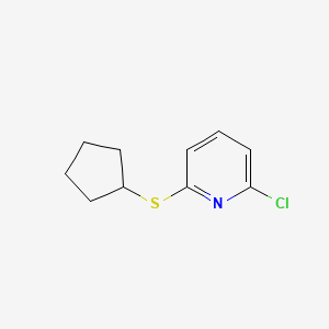 molecular formula C10H12ClNS B1443901 2-Chloro-6-cyclopentylsulfanylpyridine CAS No. 122733-95-3