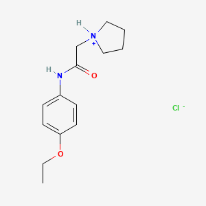 molecular formula C14H21ClN2O2 B14439013 Acetanilide, 4'-ethoxy-2-pyrrolidinyl-, hydrochloride CAS No. 77966-28-0