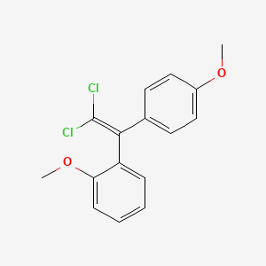 molecular formula C16H14Cl2O2 B14439050 Benzene, 1-(2,2-dichloro-1-(4-methoxyphenyl)ethenyl)-2-methoxy- CAS No. 76733-76-1