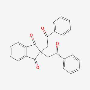 molecular formula C25H18O4 B14439061 2,2-Bis(2-oxo-2-phenylethyl)-1H-indene-1,3(2H)-dione CAS No. 77152-19-3