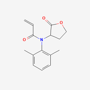 molecular formula C15H17NO3 B14439068 N-(2,6-Dimethylphenyl)-N-(2-oxooxolan-3-yl)prop-2-enamide CAS No. 75648-06-5