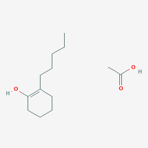 molecular formula C13H24O3 B14439079 Acetic acid;2-pentylcyclohexen-1-ol CAS No. 73746-55-1