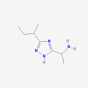 molecular formula C8H16N4 B1443908 1-[5-(butan-2-yl)-4H-1,2,4-triazol-3-yl]ethan-1-amine CAS No. 1343630-75-0