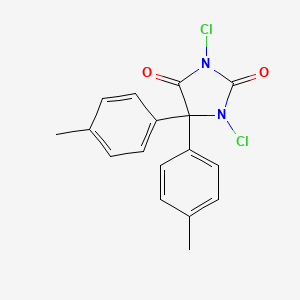 molecular formula C17H14Cl2N2O2 B14439116 1,3-Dichloro-5,5-di(p-tolyl)hydantoin CAS No. 74038-61-2