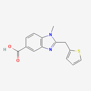 molecular formula C14H12N2O2S B1443912 1-methyl-2-[(thiophen-2-yl)methyl]-1H-1,3-benzodiazole-5-carboxylic acid CAS No. 1496112-67-4