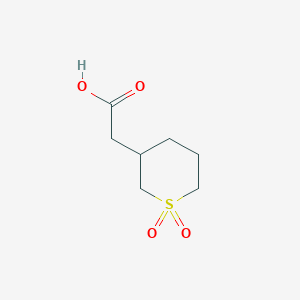 molecular formula C7H12O4S B1443913 2-(1,1-Dioxo-1lambda6-thian-3-yl)acetic acid CAS No. 1340400-77-2