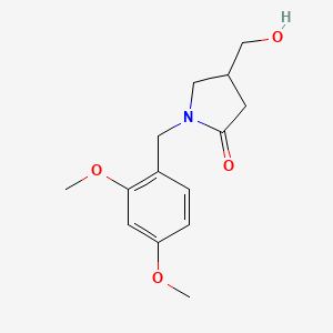 molecular formula C14H19NO4 B1443916 1-[(2,4-Dimethoxyphenyl)methyl]-4-(hydroxymethyl)pyrrolidin-2-one CAS No. 919111-34-5