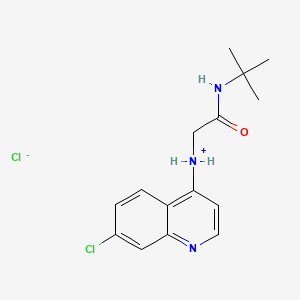 molecular formula C15H19Cl2N3O B14439197 N-tert-Butyl-2-(7-chloro-4-quinolylamino)acetamide monohydrochloride CAS No. 80008-12-4