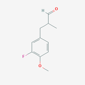 molecular formula C11H13FO2 B1443923 3-(3-氟-4-甲氧基苯基)-2-甲基丙醛 CAS No. 1339518-45-4