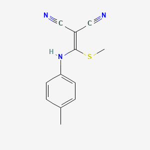 molecular formula C12H11N3S B14439254 Propanedinitrile, [[(4-methylphenyl)amino](methylthio)methylene]- CAS No. 74906-21-1