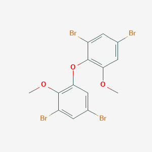 molecular formula C14H10Br4O3 B14439262 Benzene, 1,5-dibromo-2-(3,5-dibromo-2-methoxyphenoxy)-3-methoxy- CAS No. 76652-99-8