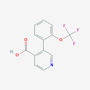 molecular formula C13H8F3NO3 B1443929 3-(2-(三氟甲氧基)苯基)异烟酸 CAS No. 1258625-90-9