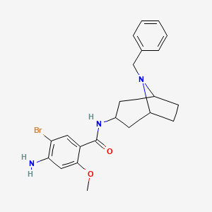 molecular formula C22H26BrN3O2 B14439290 exo-4-Amino-5-bromo-2-methoxy-N-(8-(phenylmethyl)-8-azabicyclo(3.2.1)oct-3-yl)benzamide CAS No. 76351-87-6