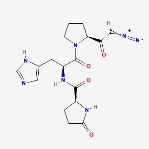 molecular formula C17H21N7O4 B14439423 Trh-dmk CAS No. 76760-06-0