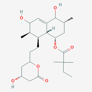 molecular formula C25H40O7 B1443945 (1S,3R,7R,8S,8aR)-4,6-Dihydroxy-8-{2-[(4R)-4-hydroxy-6-oxooxan-2-yl]ethyl}-3,7-dimethyl-1,2,3,4,6,7,8,8a-octahydronaphthalen-1-yl 2,2-dimethylbutanoate CAS No. 159143-77-8