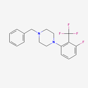 molecular formula C18H18F4N2 B1443957 1-Benzyl-4-(3-fluoro-2-(trifluoromethyl)-phenyl)piperazine CAS No. 1707581-18-7