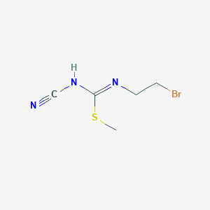 molecular formula C5H8BrN3S B14439580 methyl N'-(2-bromoethyl)-N-cyanocarbamimidothioate CAS No. 76226-06-7