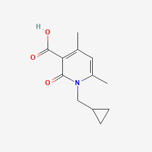 molecular formula C12H15NO3 B1443959 1-(Cyclopropylmethyl)-4,6-dimethyl-2-oxo-1,2-dihydropyridine-3-carboxylic acid CAS No. 1495247-89-6