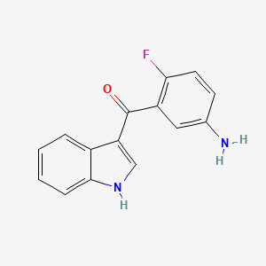 molecular formula C15H11FN2O B1443965 4-fluoro-3-(1H-indole-3-carbonyl)aniline CAS No. 1498182-63-0