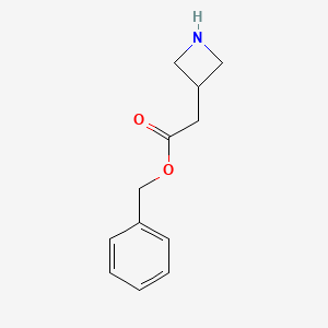 molecular formula C12H15NO2 B1443967 苯甲酸苄酯 2-(氮杂环丁-3-基)乙酸酯 CAS No. 1339049-46-5