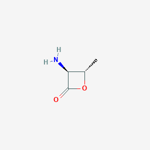 molecular formula C4H7NO2 B144397 (3S,4S)-3-Amino-4-methyloxetan-2-one CAS No. 131232-74-1