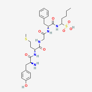 molecular formula C30H43N5O8S2 B14439774 L-Tyrosyl-D-methionylglycyl-N-(1-sulfopentyl)-D-phenylalaninamide CAS No. 75796-34-8