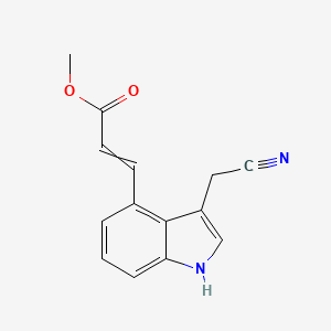 molecular formula C14H12N2O2 B14439789 methyl 3-[3-(cyanomethyl)-1H-indol-4-yl]prop-2-enoate CAS No. 76084-21-4