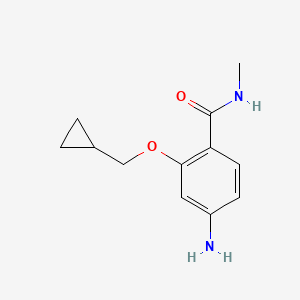 molecular formula C12H16N2O2 B1443980 4-Amino-2-cyclopropylmethoxy-N-methylbenzamide CAS No. 1342482-23-8